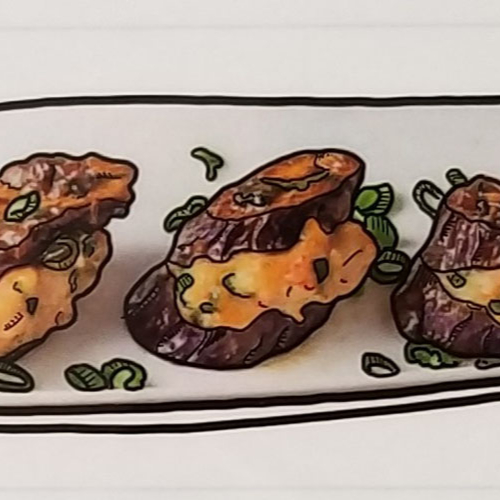 13. 酿茄子 Stuffed Eggplants with Fish Mince