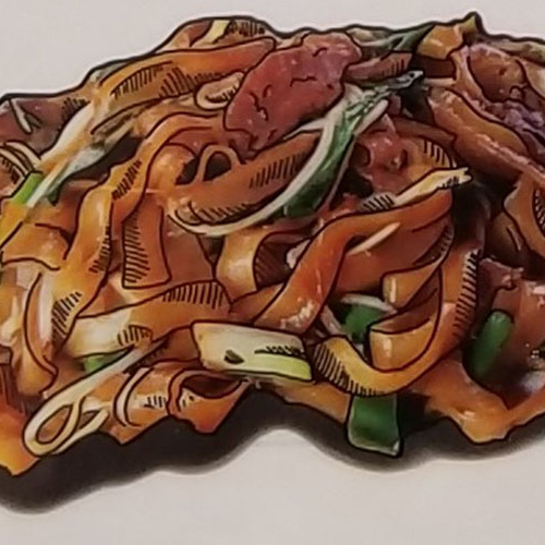 38. 干炒牛河 Stir Fried Flat Rice Noodles with Beef